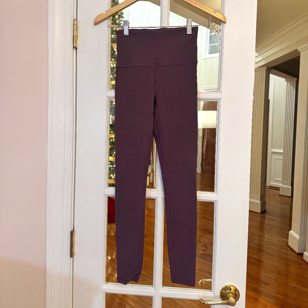ELATION RIB TIGHT LEGGING, SIZE XS, PURPLE